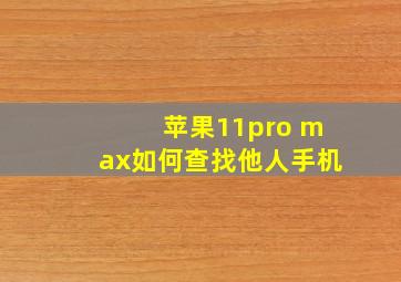 苹果11pro max如何查找他人手机